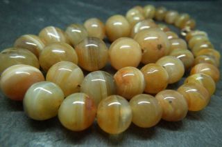 Fine Quality Antique Victorian Scottish Agate Bead Necklace W Rolled Gold Clasp