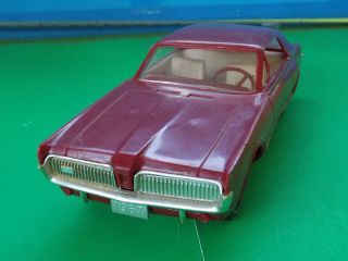 Vintage Processed Plastic 1967 Mercury Cougar 1/18 Model Toy Korris Car Promo