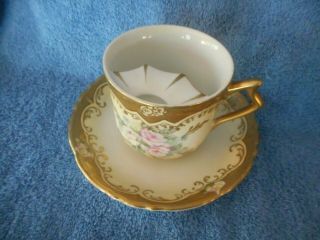 Royal Crown Porcelain Hand Painted Mustache Cup And Saucer,  33/357