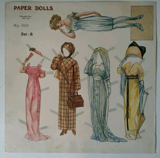 Antique Vintage Paper Doll Mcloughlin Lithograph 1900s 1910s Uncut Woman 0105 B