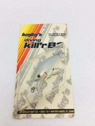 Vintage Bagley’s Florida Kill’r B 2 Bass Fishing Crankbait Lure On Card