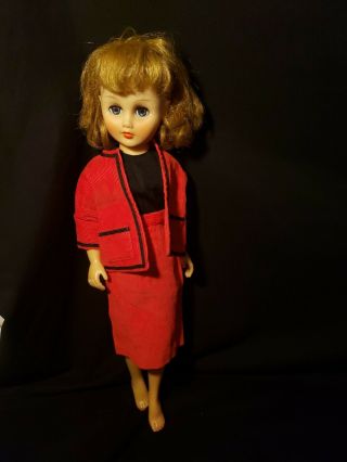 Vintage 1950s 18 " - 20 " Fashion Doll Revlon Jill Jackie O Suit Red Black