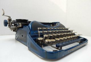 Antique Blue L.  C.  Smith & Corona Typewriter Model No.  4 1920 