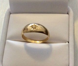 Lovely Antique Edwardian Birmingham 1909 Solid 18CT Gold Diamond Ring N 1/2 7