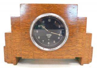 One Of A Kind Vintage Smiths Car Clock Set In Art Deco Mantel Clock Stand - K20