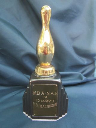 Vintage 1951 Bowling Trophy W.  B.  A.  - N.  A.  S.  