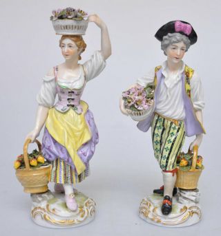 Antique German Dressel & Kister - Passau - Pair Porcelain Figurines