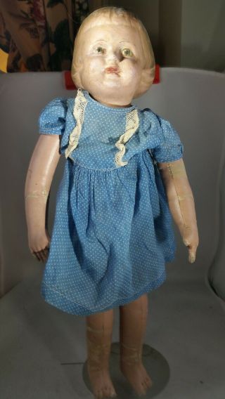 Martha Chase Stockinette Doll.  16 Inches With Molded Hair.