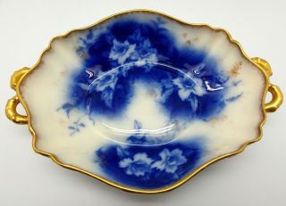 Antique William Adderley & Co Flow - Blue Open Serving - Dish England C.  1886