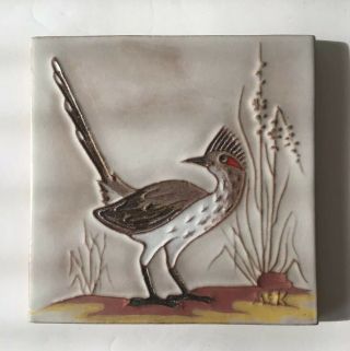 Vintage 1977 Mckusick Roadrunner Bird 5 7/8 " Tile Artist Signed