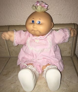 Vintage Coleco Oaa Cabbage Patch Kids Preemie Girl Doll 14” Blue Eyes Blonde