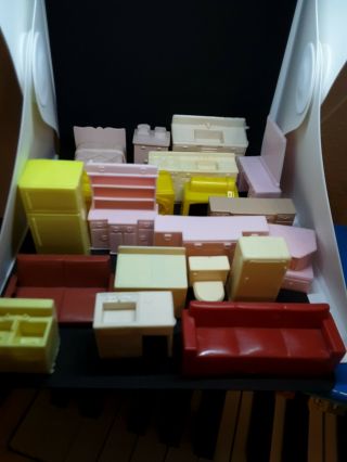 Vintage Dollhouse Firniture Plastic Made For Metal Dollhouse 1960s Mid Century