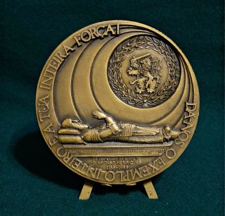 Antique Bronze Medal 8th Centenary Of The Death Of D.  Afonso Henriques 1185 - 1985
