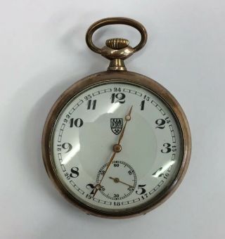 Antique Circa 1900 German Silver & Rose Gold Plate Pocket Watch (not)