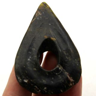 P503 Ancient Hongshan Culture Meteorite Jade Teardrop - Shape Yubi Amulet Pendant