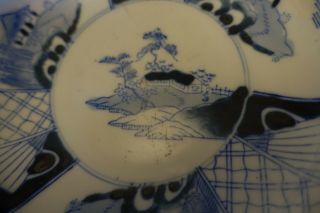 f - 17 ANTIQUE JAPANESE MEIJI PORCELAIN HAND PAINTED BLUE AND WHITE DISH BOWL 2