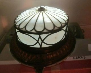 Antique Tiffany Style Stained Glass Shade Wall Sconce Light