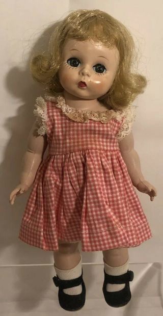Madame Alex Mme Kins Doll In Checkered Outfit Black Shoes 40s/50s Antique