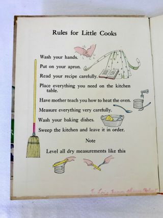 Vintage 1932 Kitchen Fun A Cook Book For Children Antique by Bell Harter Publish 3