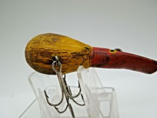 Vintage Wooden UNKNOWN FISHING LURE WOODPECKER PLATYPUS 3.  5 