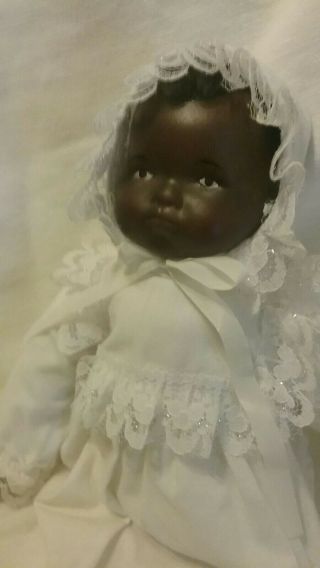Vintage African American Black Baby Porcelain Doll 10 "