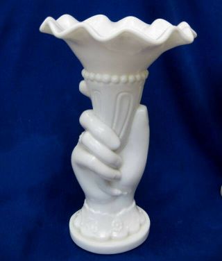 Antique Victorian Vallerysthal Et Portieux French Art Glass Cornucopia Hand Vase