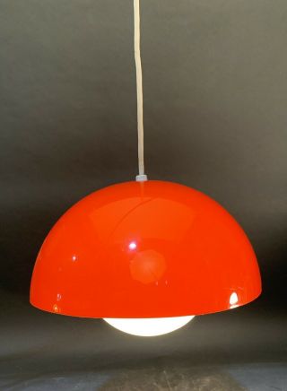 Orb Hanging Lamp - Orange Globe/ball Mcm Mid Century Modern Light Fixture
