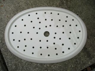 A Large Oval Antique White Ironstone Dairy Strainer Drainer - Copeland.