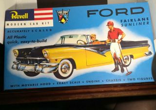 Vintage Revell 1956 Ford Fairlane Sunliner 1/32 Scale Unbuilt H - 1202 - 6