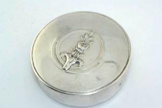 Antique Portuguese Silver Plated Snuff Trinket Box