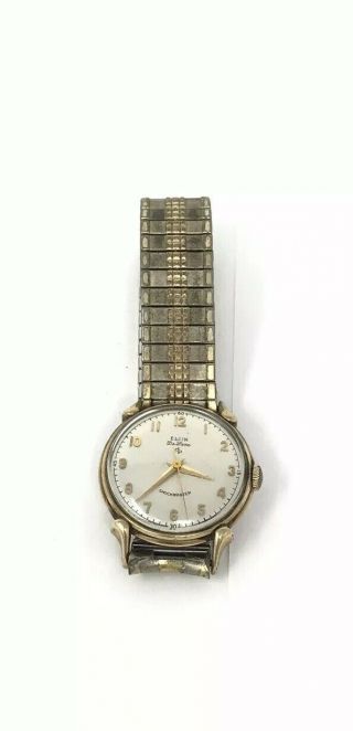 Vintage Elgin De Luxe Shockmaster 10k Gold Filled Wristwatch