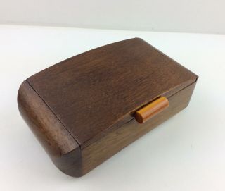 Antique Vintage Wooden Art Deco Desk Top Cigar / Cigarette Box