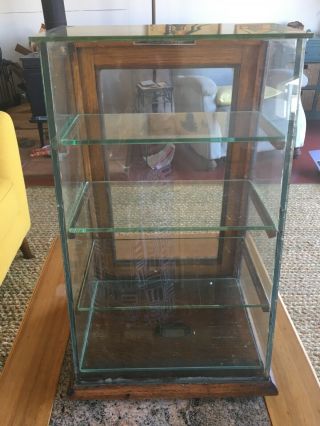 Columbus Show Case Company Antique Wood And Glass Display Case -