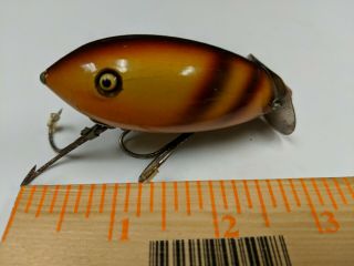 Vintage Heddon Dowagiac Crab Wiggler Wooden Bass Fishing Lure Antique Bait