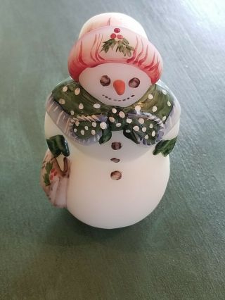 Fenton Glass Snow Woman Figurine Hand Painted Hand Signed Antique Heirloom
