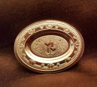 Dollhouse Miniature Vintage Sterling Silver English Huguenot Plate,  1:12