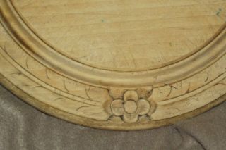 ANTIQUE ENGLISH CARVED BREAD BOARD FLOWER & LEAVES treen 4