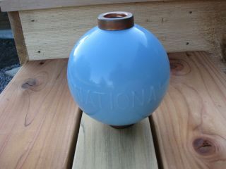 Blue Milk Glass Round National Old Lightning Rod Ball