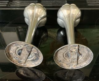 Pair Art Nouveau Silver Plated Bud Vases 5