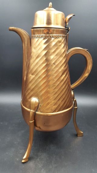 Vintage Copper French Style Tripod Water Tea Coffee Kettle Pot