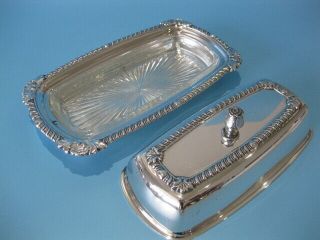 Elegant Little Vintage Silver Plated Regency Style Ornate Lidded Butter Dish 3