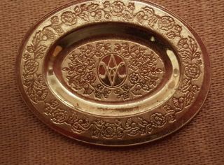Dollhouse Miniature Vintage Sterling Silver Victorian Oval Plate,  1:12