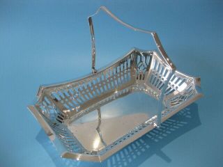 Large Antique Victorian Silver Plated Fretwork Cake Tray / Bread Dish