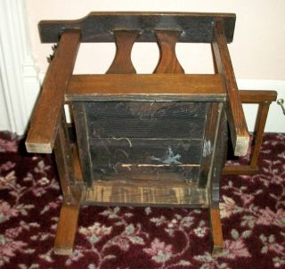 Antique 1900 ' s Arts And Crafts Mission Morris Oak Children ' s Chair 6