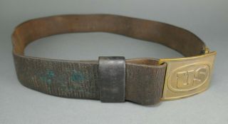 Fine Antique Indian War US Infantry Soldier Sword Utility Belt & Buckle 4