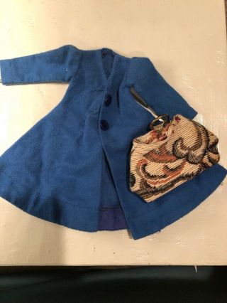 VINTAGE HORSMAN MARY POPPINS DOLL WITH TAPESTRY PURSE CARPET BAG AND Blue Coat 2