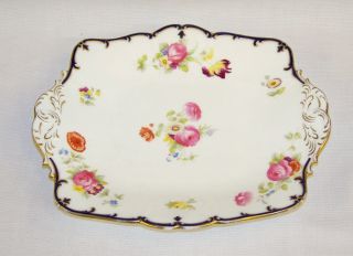 Antique Cauldon China Osler Of London Part Hand Painted " Pink Roses " Plate C1890