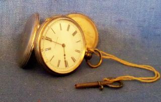 Antique Fres Girard Ladies Sterling Pocket Watch Running Needs Case Repair No R