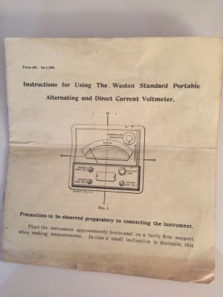 Antique Weston Portable AC / DC Voltmeter - 3