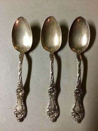 3 Antique Reed & Barton Francis 1 Sterling Silver 7” Spoons,  151 Grams,  1900